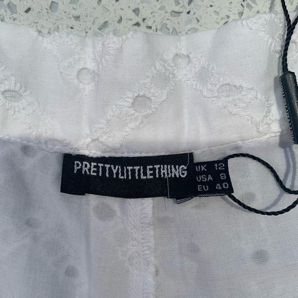 White Broderie Anglaise Frill Hem Matching Set - Picture 5 of 5